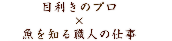 目利きのプロ×魚を知る職人の仕事